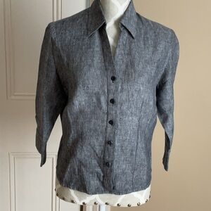 Style & Co Gray Button-Up Shirt. EUC. 3/4 sleeve